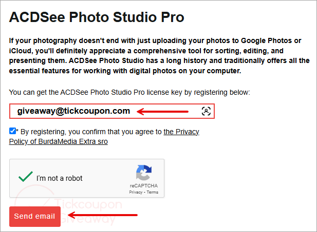 acdsee photo studio pro giveaway page