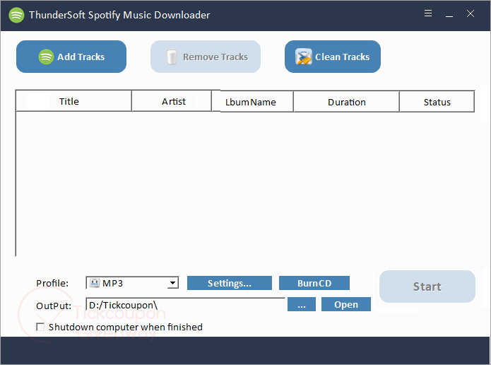 thundersoft spotify music downloader screenshot