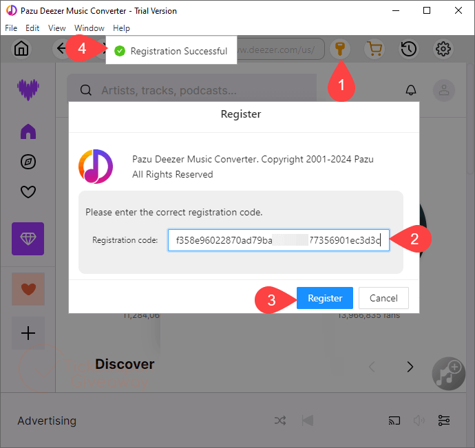 pazu deezer music converter registration