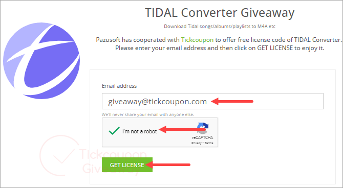 pazu tidal music converter giveaway page