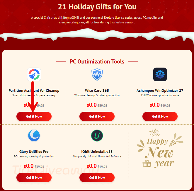 aomei christmas get software free