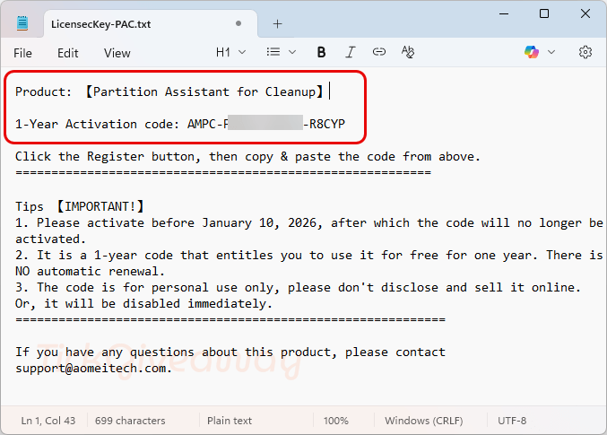 register aomei christmas code