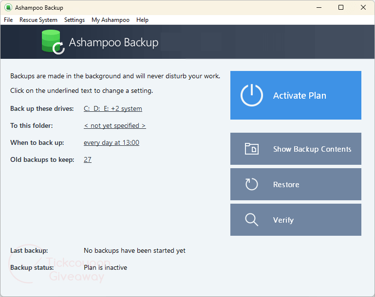 Ashampoo Backup Giveaway Key Free