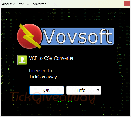 about vovsoft vcf to csv converter free