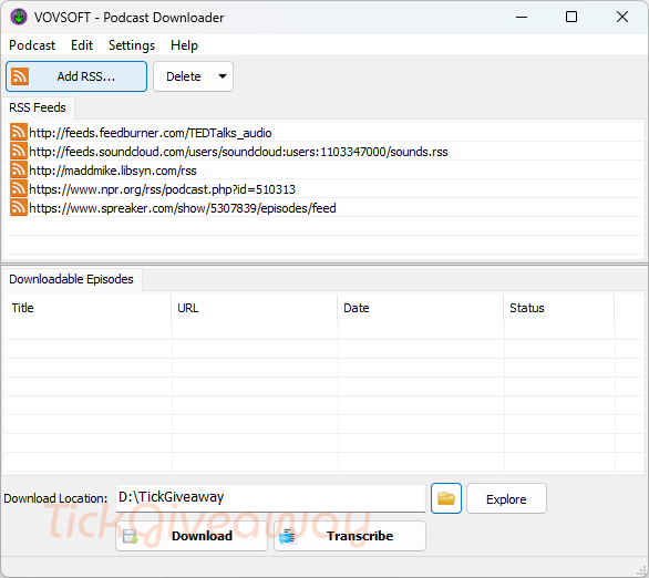 vovsoft podcast downloader license free Vovsoft Podcast Downloader