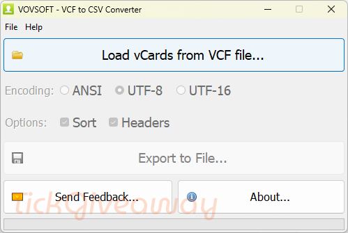 Vovsoft VCF to CSV Converter