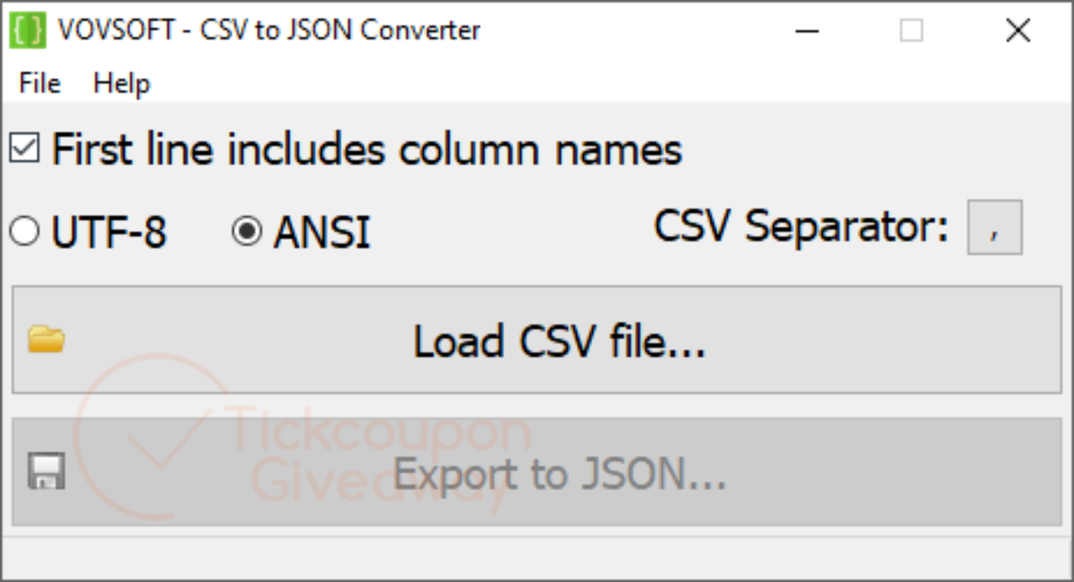 Vovsoft CSV to JSON Converter (100% Discount) Key for Free