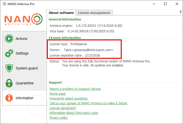 license info nano antivirus pro 1