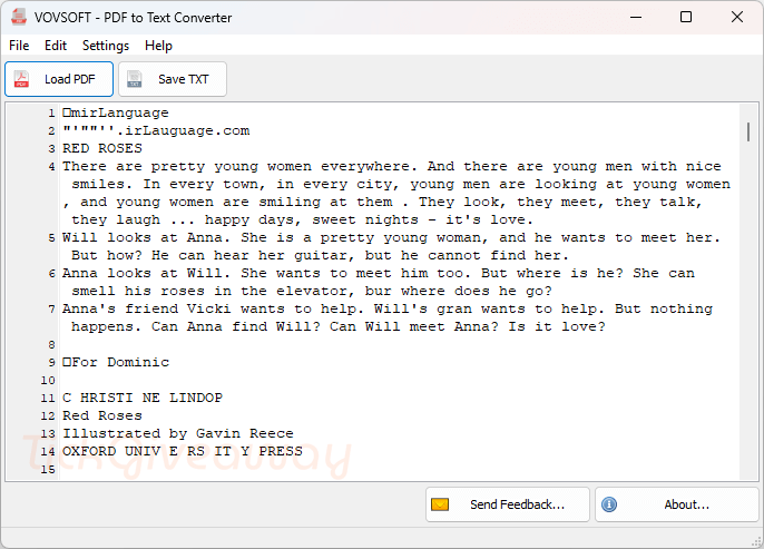 Vovsoft PDF to Text Converter