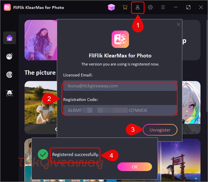 activate fliflik klearmax for photo