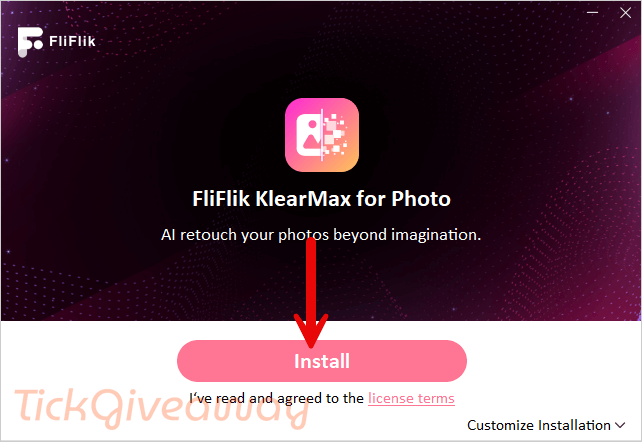 installation fliflik klearmax for photo