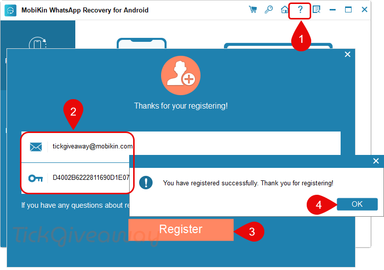 register mobikin whatsapp recovery for android code