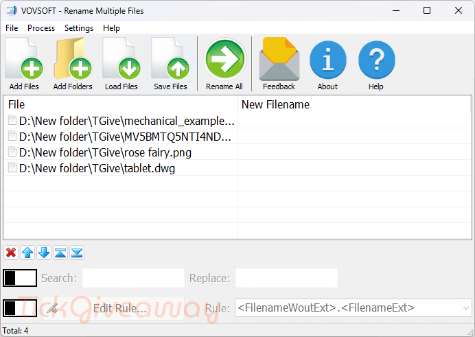 Vovsoft Rename Multiple Files