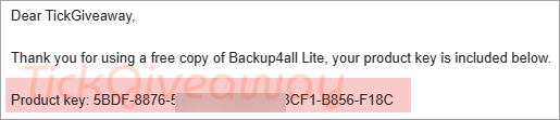 get backup4all lite code