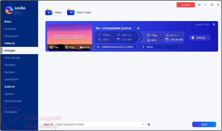 unifab video upscaler ai screenshot