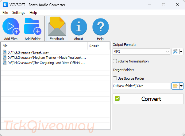Vovsoft Batch Audio Converter