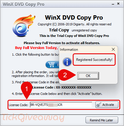WinX DVD Copy Pro Giveaway License Code