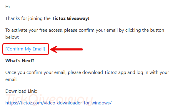 confirm email tictoz video downloader