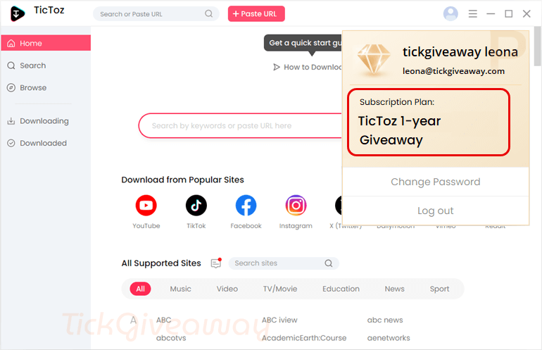 get tictoz video downloader code free