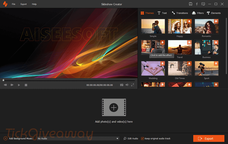 aiseesoft slideshow creator main screenshot aiseesoft slideshow creator main screenshot