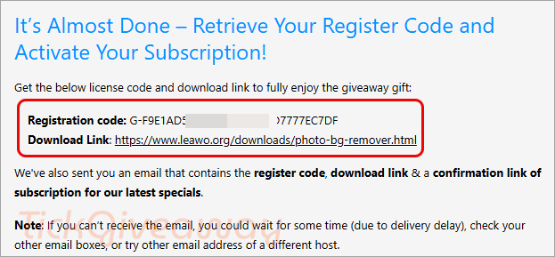 get leawo photo bg remover code