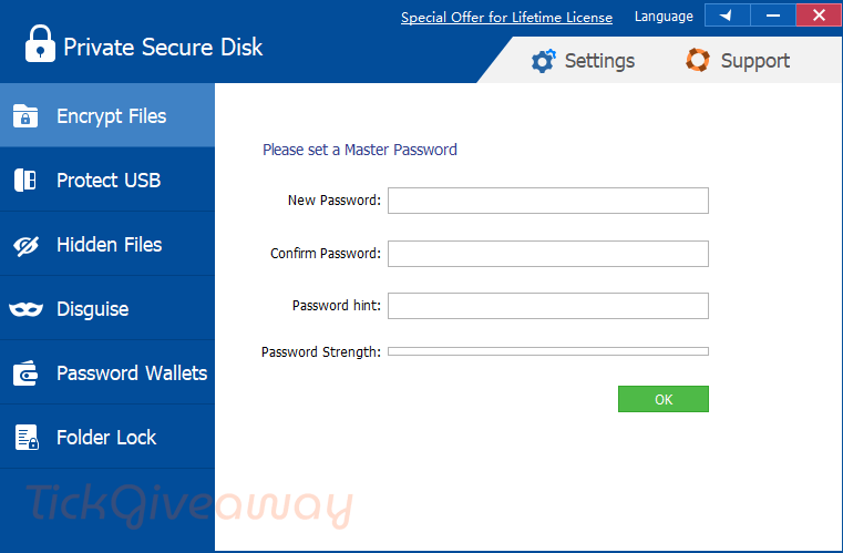 thundersoft private secure disk main screenshot