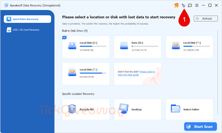 apeaksoft data recovery registration