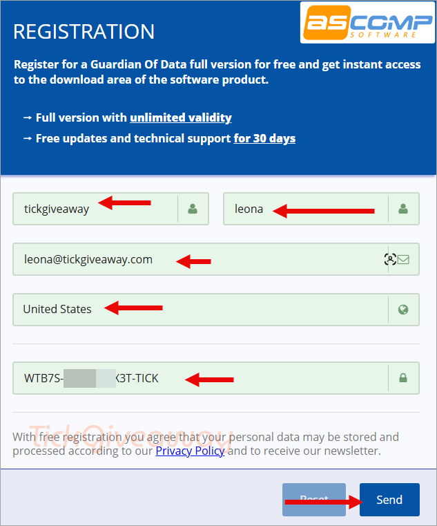 ascomp guardian of data pro giveawya page