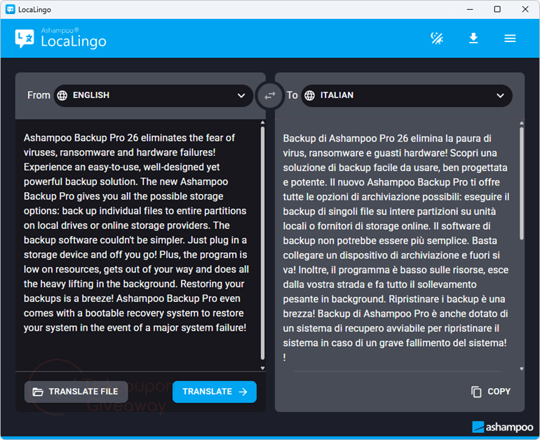 ashampoo localingo free license Ashampoo LocaLingo
