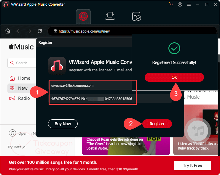 enter license viwizard apple music converter