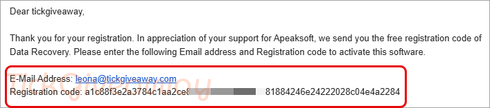 get apeaksoft data recovery code