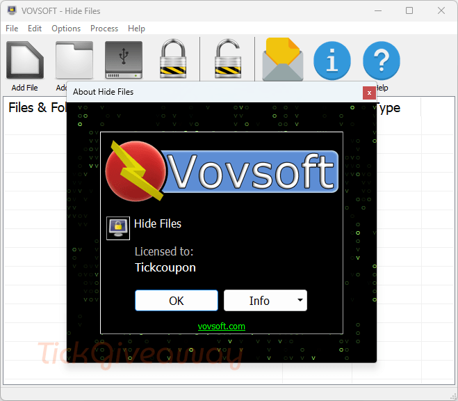 get vovsoft hide files fee