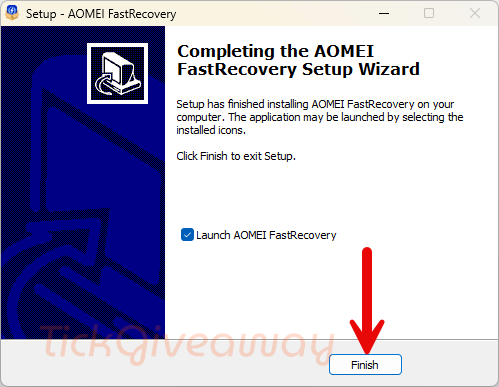 install aomei fastrecovery free