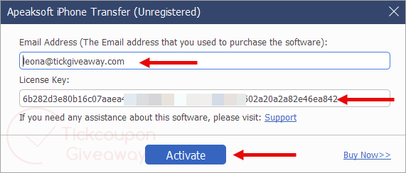 register apeaksoft iphone transfer