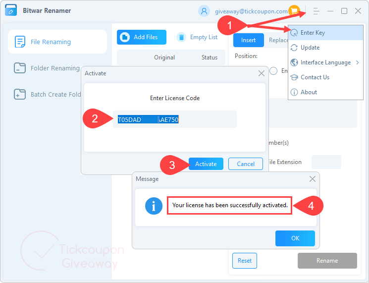 activate bitwar renamer