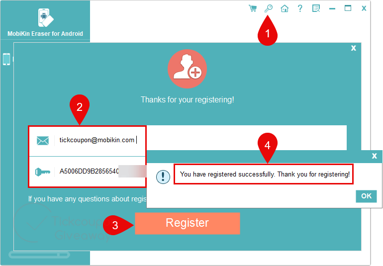 activate mobikin eraser for android