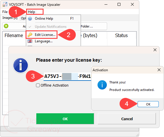 activate vovsoft batch image upscaler