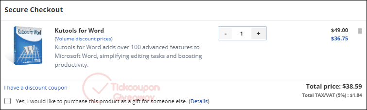 how to use Kutools for Word coupon code