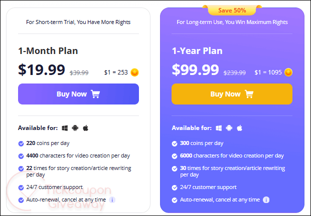 imyfone novi ai pricing plan