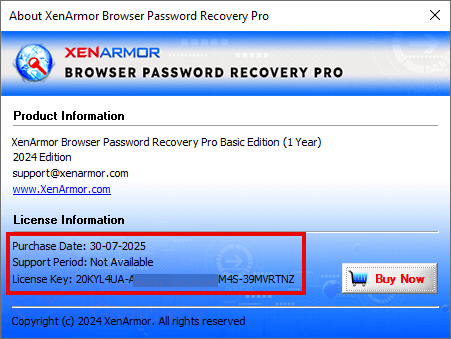 license information xenarmor browser password recovery