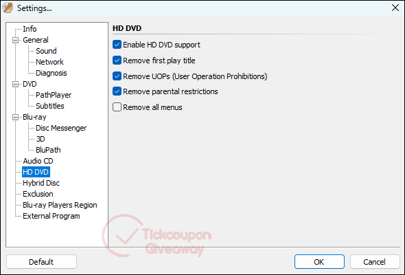 passkey for blu ray uhd setting