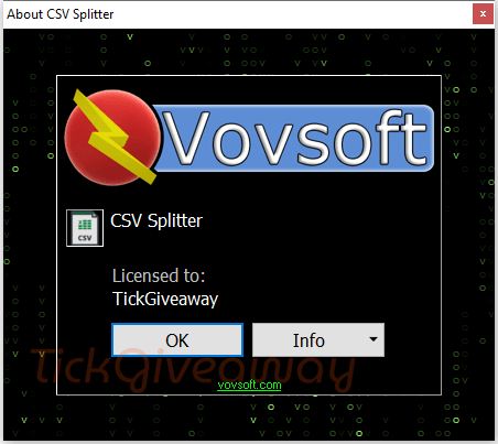 about vovsoft csv splitter free