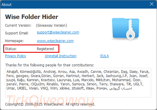 about wise folder hider pro license key free