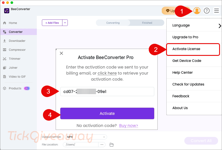 activate beeconverter pro code