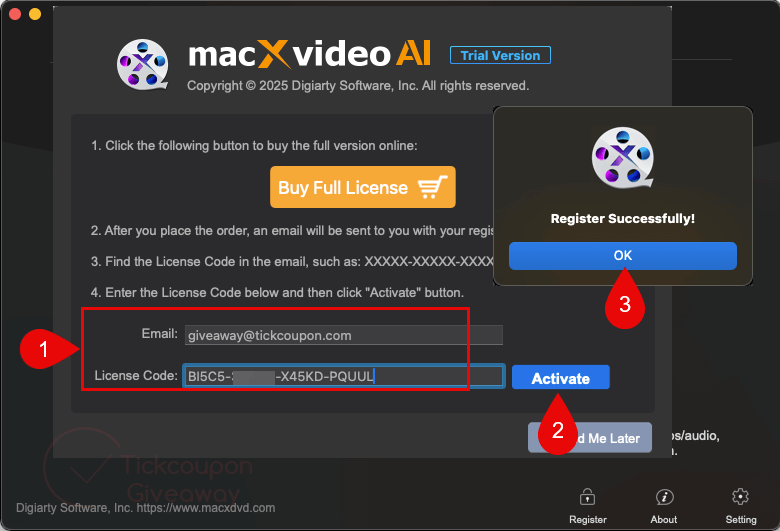 activate macxvideo ai