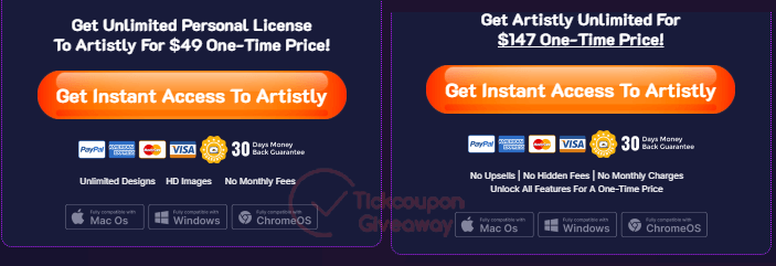artistly pricing plan