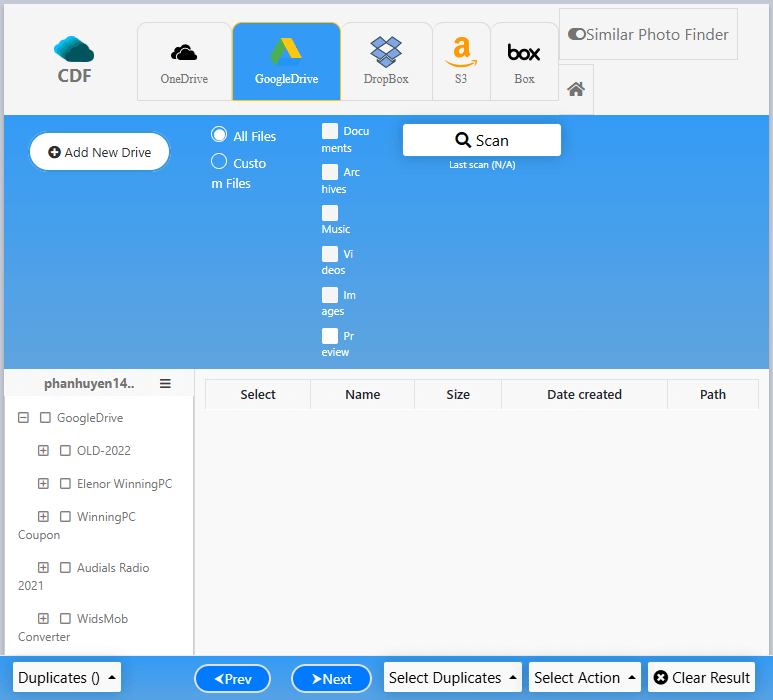 cloud duplicate finder screenshot