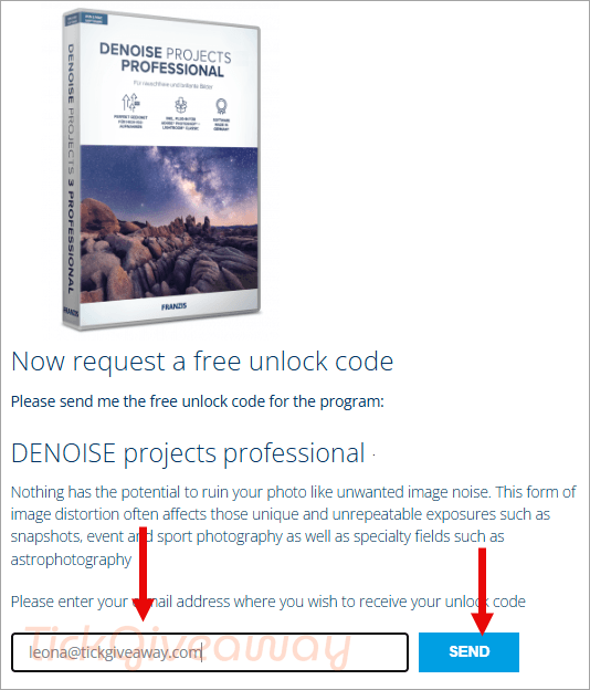 denoise projects professional giveaway page