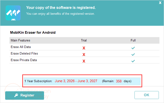 expiration date date mobikin eraser for android key