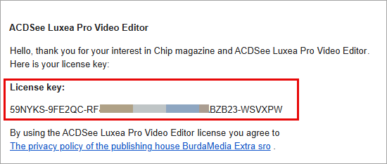 get acdsee luxea pro video editor key